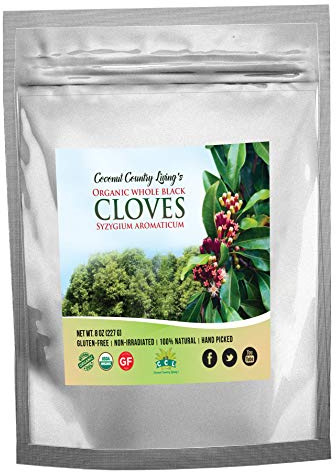 Organic Cloves Whole 8 oz Fair Trade in Mylar Bag w/E-Book of Secrets of Cloves and Gourmet Recipes