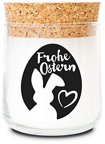 FEEL GOOD CANDLE - Scented candle in glass - candle with motif as a gift for women and for decoration (Frohe Easter, cinnamon - orange)