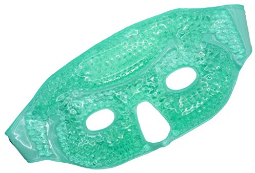 Go Beauty Soft Feel Relaxing Face Mask, Reusable Hot and Cold Therapy with Hydrogel Beads, Flexible Non Toxic Compress for Head Ache, Migraine, Sinus Relief, Inflammation, Minor Surgery & Relaxation