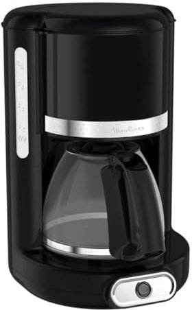 Moulinex Machine à café en verre FG3818 Soleil (1000 W, capacité : 1,25 l, arrêt automatique) noir/acier inoxydable