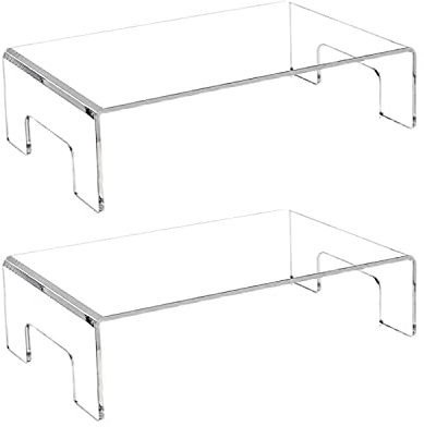 Tissting 2 Stück Transparenter Acryl Riser Display Ständer, 17.5x8x7cm/6.9x3.1x2.8 Zoll Klaren Acryl Display Risern für Sammlerstücke, Pops-Figuren, Cupcake, Dessert, Display Risers zum Dekorieren