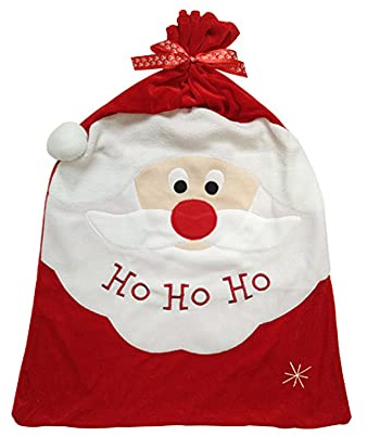 iNelihoo Weihnachtsmann-Geschenkbeutel, Rot, 50 x 70 cm, Weihnachtsgeschenkbeutel, Weihnachtszubehör, Dekoration, Geschenktüte für Weihnachten, Feiertagsgeschenke, Dekorationen