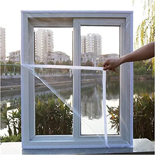 Window Insulation Film, Adjustable Wind Shields Adhesive Window Film Customisable Winter Windscreen 80x90cm(31.5x35.4in) White