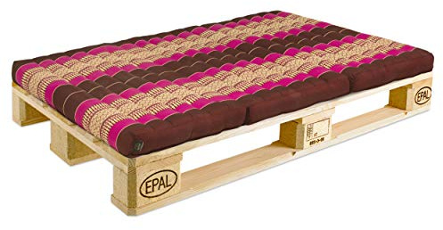 Handelsturm Thaikudde, pallkudde, 80 x 120 cm, kudde, dyna för europeiska pallar (vinröd och rosa)