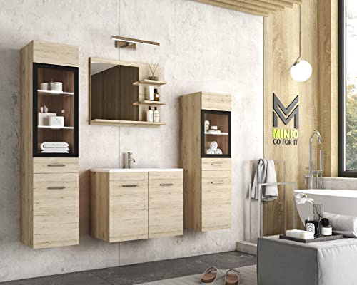 MINIO go for it - Badezimmermöbel Set Marit 1 Spiegel mit Regal LED