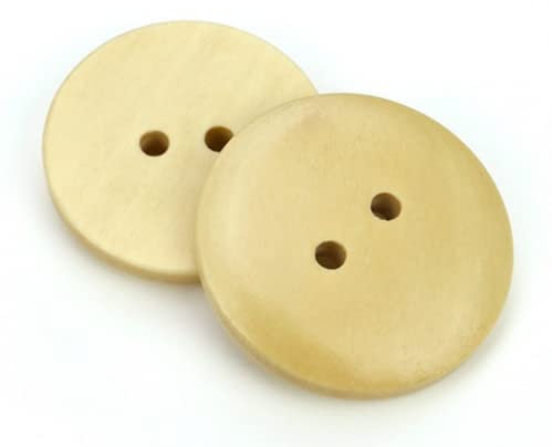 12 edle Holzknöpfe 23mm rund natur 2-Loch Knopf Knöpfe Holzknopf zum annähen basteln nähen scrapbooking Jackenknöpfe Bastelknöpfe Zweiochknöpfe hell