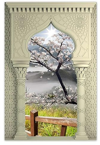 H839Z_WJNS1C Stickers muraux Motif fleurs de cerisier du Japon 80 x 120 cm