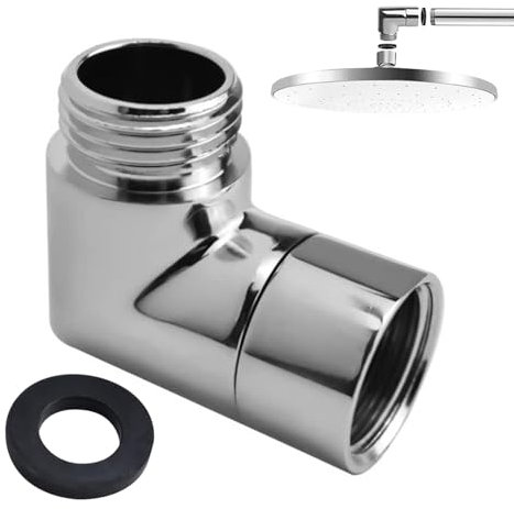 Tuyau de douche coudé à 90 ° - Rallonge de robinet 1/2 - Adaptateur de douchette en laiton massif - Rallonge pour raccord de filtre de douche - Douchette murale