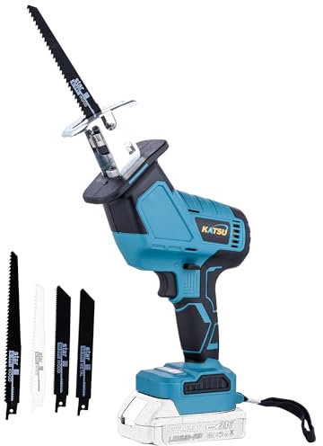 KATSU FIT-BAT Brushless Scie Sabre sans Fil 21V Mini Scie Alternative Sawzall avec Moteur sans Balais et 4 Lames pour Couper Bois, Métal et PVC, sans Batterie ni Chargeur