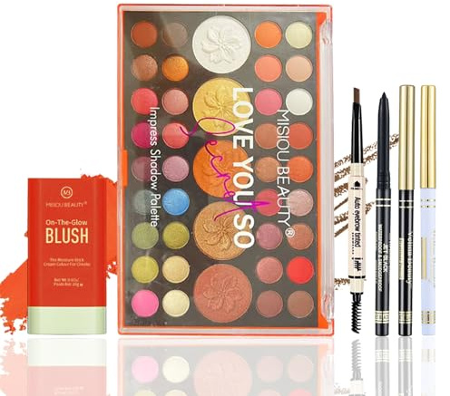Set di Trucchi, FantasyDay Kit di Bellezza Cosmetici Kit per Occhi, Viso e Labbra - Natale Regalo Xmas Makeup Gift Set con Correttore, Rossetti, Lucidalabbra, Palette Ombretti, Mascara, Trousse, Fard