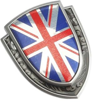 Adesivo per Auto con Bandiera UK, 3D Silicone Adesivi Resinati Bandiera Nazionale Regno Unito UK GB United Kingdom Union Jack Argento Emblema per Auto Moto Finestrìno Scooter Bici Motociclo Tuning