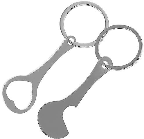 PLAFOPE 2pcs Metal Key Chain Ring Shopping Cart Token Key Holder Cart Coin Keychain for Grocery Trolley