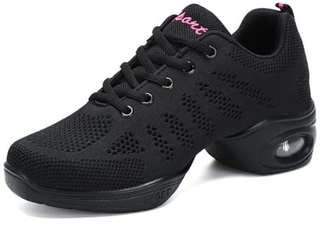 Hixingo Rete Scarpe da Ballo Sportive Donna Fitness Ginnastica Sneakers Scarpe da Running Casual Traspirante Antiscivolo Jazz Moderno Comode Classiche Scarpe Danza Sneakers