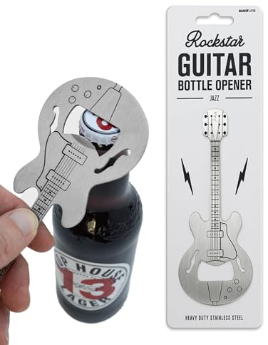 Suck UK Décapsuleur guitare | Lame de bar et décapsuleur de bière | Cadeaux de guitare pour homme et cadeaux pour homme | Accessoires de bar pour maison et pub à domicile | Cadeaux de bière pour homme