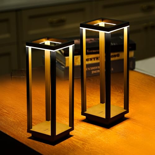 Halostorms 2Pack Cordless Table Lamp Rechargeable, 10 Portable Table Light