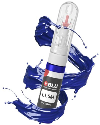 BLU Lackstift Auto kompatibel für VW LL5M BLAU INDIENBLAU | Auto Lack Reparatur 2in1 Ausbesserungslack Pinsel + Nadel