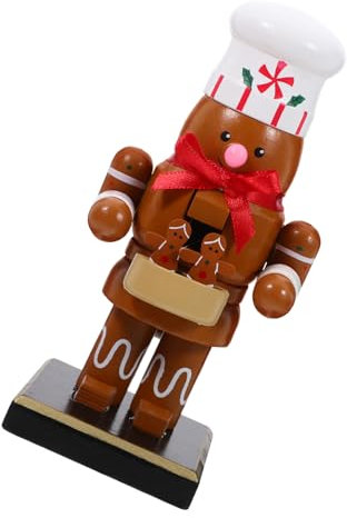 MAGICLULU Schiaccianoci in Legno di Chef Statuina di Pan Aromatico Ornamento Natalizio Decorazione da Tavolo Figura di Pupazzo di Natale