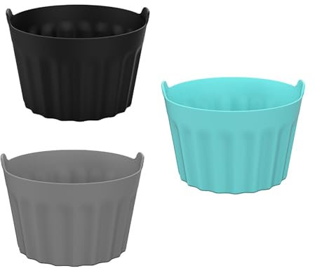 3 moldes de silicona para freidora de aire, accesorios de aire, moldes para freidora de aire reutilizable Airfryer, accesorio para alfombra de pastel de café de huevos cocidos (A)