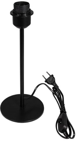Rayher Tischlampenfuß, Metall, matt schwarz, 32 cm, mit Schraubring, mit Kabel und Schalter, für E27 Fassung, Lampenfuß ohne Schirm, Lampenfuß für Tischlampe, 23101576