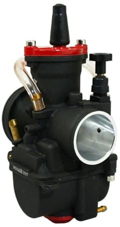 cyclingcolors Carburatore compatibile con PWK 30 Power Jet ingresso aria manicotto filtro nero opaco lucido tubo flessibile scooter ciclomotore motore adattabile a cambio 50cc 125cc