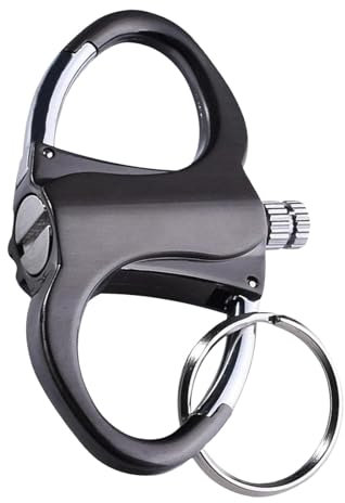 Keychain Lighter Match Strike Briquet éternel allumette avec trousseau de clés, portable, réutilisable, multifonction, pour le camping en plein air, sans gaz butane (noir)