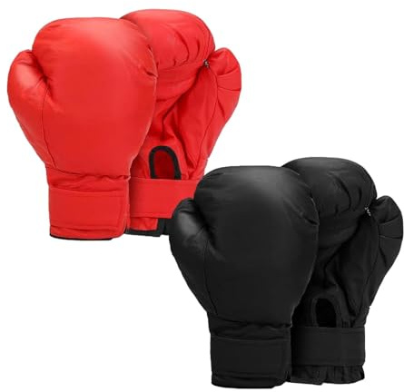 predolo 2 Paia di Guantoni da Boxe in Pelle PU, Guanti Protettivi per Le Mani, Guantoni da Boxe, Guanti da Allenamento per Allenamento, MMA Grappling, Bambini