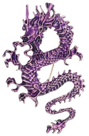 Broches dragon chinois pour femmes, Broche de revers talisman dragon porte-bonheur bohémienne pour femmes chapeau sac costume robe accessoires bijoux
