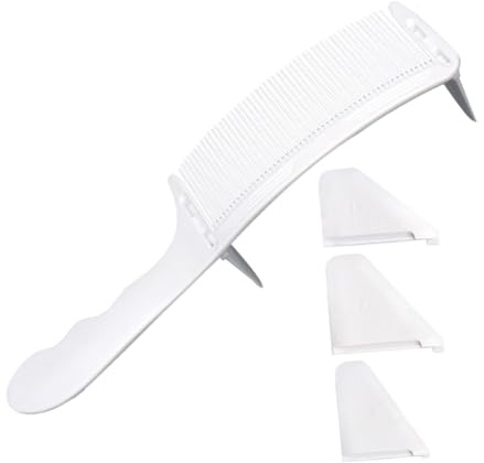 SHERCHPRY Barber Hair Comb Set Curved White Plastic Styling Comb with Clip Guides for Men Suitable for Hair Cutting and Grooming