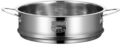 Cesta de vapor acero inoxidable Herramienta cocina con rejilla doble oreja drenaje genérica Vaporera verduras para Dumpling Momo(22cm)