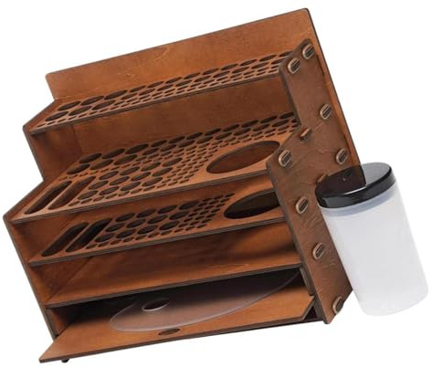 Amagogo Wood Paint Brush Storage Rack, Colored Pencils Organizer for Desktop Arts Colored Pencils
