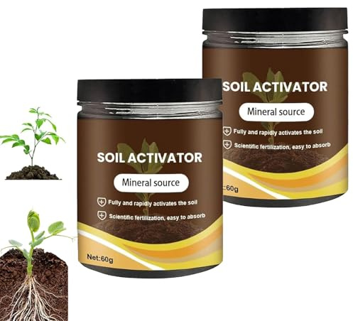 Soil Activated, Attivatore Organico Del Suolo E Fertilizzante Per Piante Per Aiuole Rialzate, Prati E Terriccio, Fertilizzante Per Piante Da Appartamento Per Fiori E Piante Da Terra Sani (2 pezzi)
