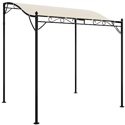 HFXHIJXQ Gartenpavillon Creme 2x2,3m Pavillon mit gebogenem Dach Stahlrahmen und Polyester-Stoffdach Überdachung für Garten Terrasse Camping und Grillpartys 180g/m² Anbaupavillon