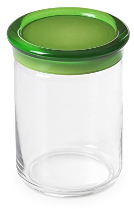 OMADA Barattolo in Plastica 1L, Contenitore Alto per Freschezza Alimenti | Ideale per Conservare Pasta, Biscotti, Sale, Caffè, Zucchero, 12x H15,5 cm, Collezione Trendy