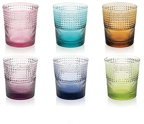 IVV - Industria Vetraria Valdarnese Speedy Lot de 6 verres de 28 cl en verre soufflé, couleurs assorties