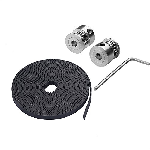 S SIENOC 5m GT2-6mm offener Zahnriemen 6mm GT2 2GT Gürtel für 3D Drucker (5M GT2 Riemen + 2x 2GT Riemenscheibe + Inbusschlüssel)