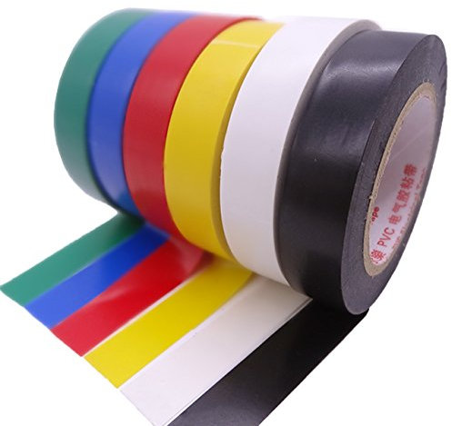 Maveek Electrical Tape 0.6 Inch 15M Electrical Insulation Tape, 50 Feet, 6 Color 6 Pack