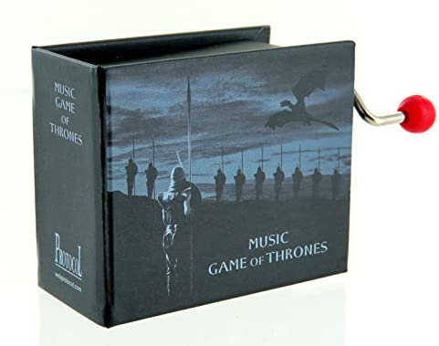 Spieluhr/Spieldose/Musikdose/Musikbox mit Handkurbel in Form eines illustrierten Pappbuchs mit 18-Ton-Spielwerk - Game of the thrones - Spiel der Throne (Thema/Titelmelodie)