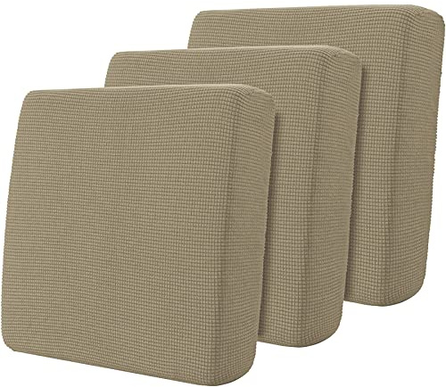 Hokway 3 Piece Couch Cushion Slipcovers Stretch Reversible Cushion Replacement Slipcovers Sofa Cushion Covers(Camel, 3)
