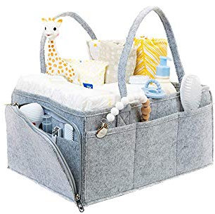 Copiel Windel Organizer, tragbare Wickeltasche Filz Baby Windel Organizer mit austauschbaren Fächern für Wickeltisch, Beißring, Windel, Lätzchen, Dusche Geschenkkorb