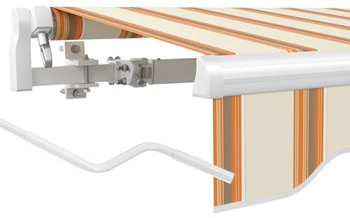paramondo Gelenkarmmarkise Basic 2000 Markise Sonnenschutz Sichtschutz für Balkon & Terrasse, Vollständig zusammengebaut,250 x 150 cm (Breite x Ausfall), Multi Sand-Orange