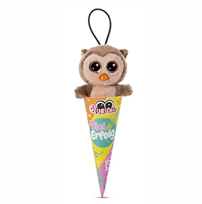 hegehof NICI Glubschis Schultüte Kuscheltier Anhänger 9 cm, Koala Crayon oder Eule Twila als Back to School Geschenk, Schlüsselanhänger mit großen Glitzeraugen (Eule Twila)
