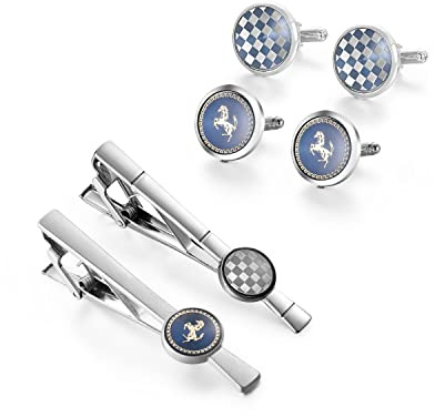 Wynameleri Mehrteiliges Tieclips-Set für Herren, Krawattennadel-Set für normale Krawatten, Krawatte, Hochzeit, Business, Clips mit Box, Vatertag vorgesendet, silberfarbene Krawattenstange und goldene