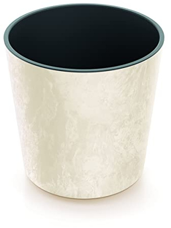 URBNLIVING Großer, runder Blumentopf, übertopf, moderner Beton-Look, Blumentopf, für drinnen und draußen, Gartendekoration, zeitgenössisch, 30 cm x 29,4 cm, cremefarben