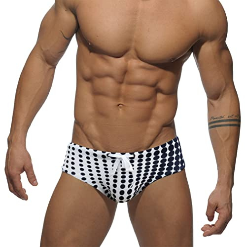 RQPYQF Costume da Bagno Uomo, Costume Slip Nuoto Mare e Piscina Uomo Swimming Brief Coulisse Regolabile YK33 (Nero, XXL)