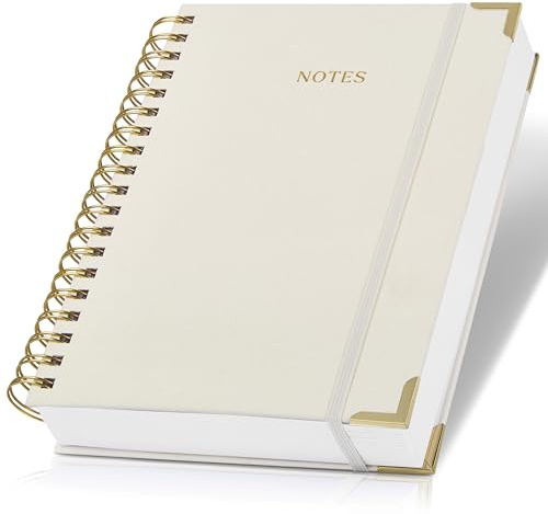 Aesthetic Thick Spiral Notebook Journal For Women in B5 Format - Modern Linen Hardcover College Ruled Note Book With 300 Lined Pages - Perfect For Writing And Staying Organized at Work or School