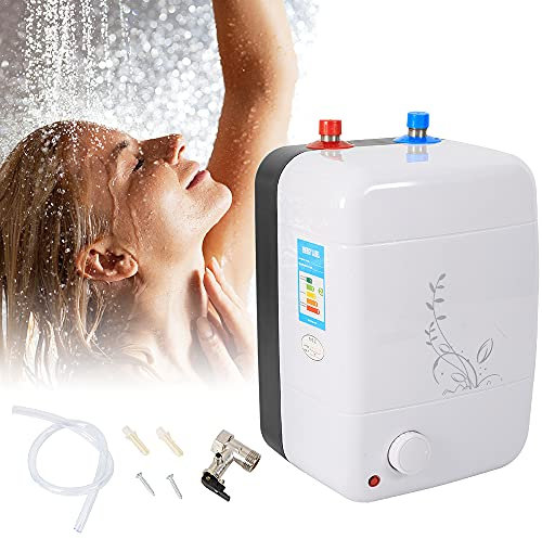 BRRIDE Chauffe-eau 1500 W 8 l - Petit meuble résistant à la pression - Débit d'eau chaude instantané - Température de l'eau réglable : 30-75 °C - Chauffage de chauffe-eau pour cuisine ou lavabo