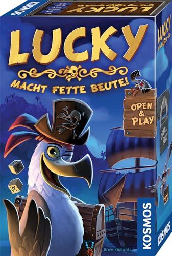 KOSMOS 683894 Lucky Macht fette Beute, Open & Play Spiel, lustiges Würfelspiel für 2-6 Personen ab 8 Jahre, Gesellschaftsspiel, schnelles Brettspiel