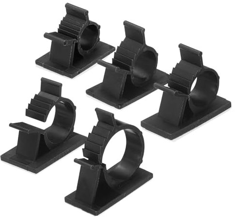 QUARKZMAN 100Pz Fermacavi, Set Portacavo in Nylon Autoadesivo con Diametro 7,5-25mm, Morsetto Organizer per Gestione Cavi Regolabile per Scrivania Pc da Ufficio, Nero