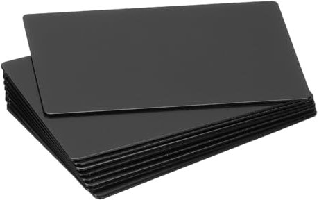 QUARKZMAN Metall Visitenkarten Lasergravur Karten DIY Gravur Blanko Karten Eloxiertes Aluminium für Haus Büro Kunden DIY Geschenk Plattenkarten 86x54x1mm, Packung mit 10 (Schwarz)