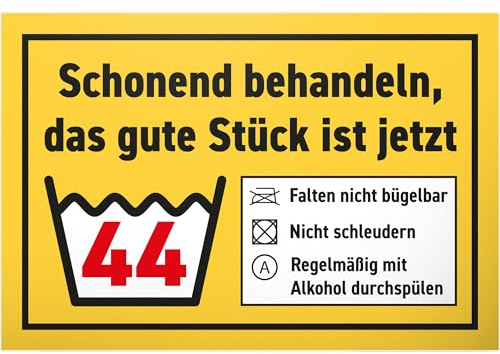 DankeDir! Schonend behandeln - 30 x 20 cm Kunststoff Schild - Geschenk 44er Geburtstagsgeschenk Männer & Frauen 44 Jahre 44. Geburtstag - Geburtstagsdeko Partydeko Geschenkidee Geburtstagskarte